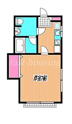 リブレ深大 1Kの間取図画像