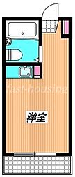 メゾンかえで ワンルームの間取図画像