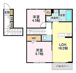 Maison confort vivre(メゾンコンフォート 2LDKの間取図画像