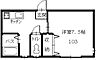 間取り：2F　203号室　窓南面　東面は小窓