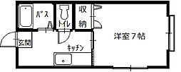 コンフォートパル 1Kの間取図画像