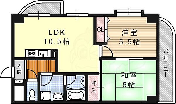 愛知県名古屋市昭和区福江２丁目(賃貸マンション2LDK・4階・50.20㎡)の写真 その2