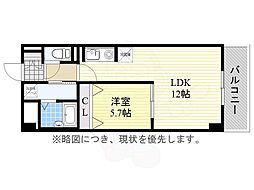 名鉄常滑線 神宮前駅 徒歩10分の賃貸マンション 8階1LDKの間取り