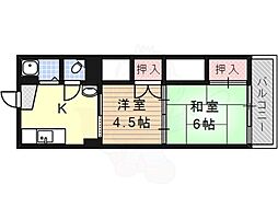 不二ビル 2Kの間取図画像