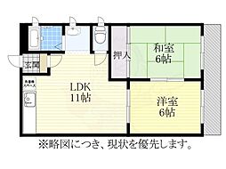 岩田ビル 2LDKの間取図画像