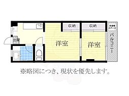 コーポラス井の元 2DKの間取図画像