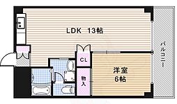 浅野ビル 1LDKの間取図画像