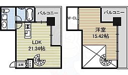 オズアロッジオ 1LDKの間取図画像