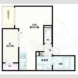 Jack odaka6 2階1LDKの間取り