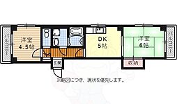 白金レジデンス 2DKの間取図画像