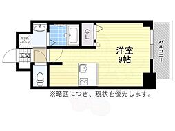 名古屋市営東山線 今池駅 徒歩2分の賃貸マンション 10階ワンルームの間取り