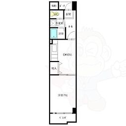 名古屋市営鶴舞線 いりなか駅 徒歩5分の賃貸マンション 4階1DKの間取り