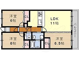 名古屋市営鶴舞線 川名駅 徒歩8分の賃貸マンション 4階3LDKの間取り