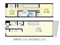トランセット覚王山 2LDKの間取図画像
