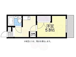 プロビデンス富士 5階1Kの間取り