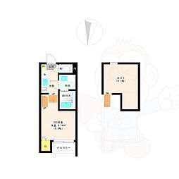 ポラリス星宮 1Kの間取図画像