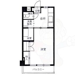 ビューティ武田 1Kの間取図画像