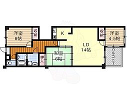 カーサソロチョウ 3LDKの間取図画像