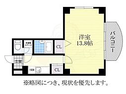 パルナス本町通 1Kの間取図画像