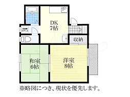 ホワイトアルス 2DKの間取図画像