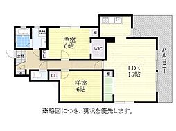 よもぎ台マンション 2LDKの間取図画像