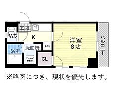 R'sone 1Kの間取図画像