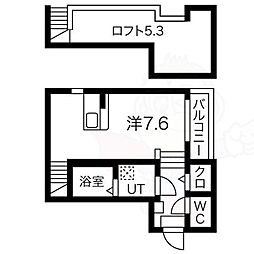 PreciousCourt御器所 ワンルームの間取図画像