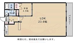 プリミエール平和が丘 1LDKの間取図画像