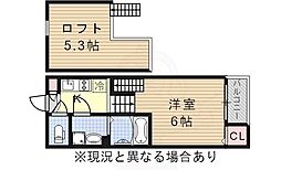 エムズコート妙音通 1SKの間取図画像