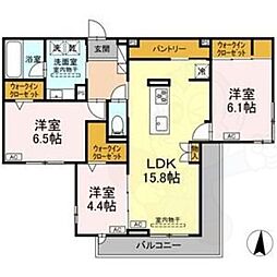 セレスティア檀溪通 3LDKの間取図画像