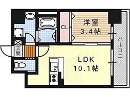 パラドール吹上 1LDKの間取図画像