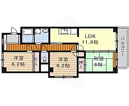 モナティス野並 3LDKの間取図画像