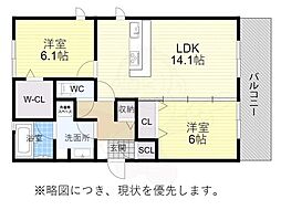 ヒルズ ガーデン B棟 2階/-