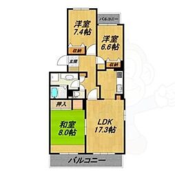 ノヴァ植園 3LDKの間取図画像