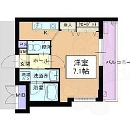 アクアキャニオンHARA 1Kの間取図画像