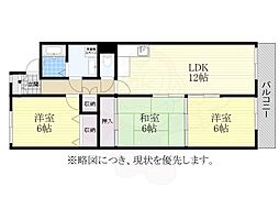 ベルビレッジ上汐田 3LDKの間取図画像