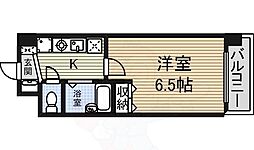 グランベール安田通 1Kの間取図画像