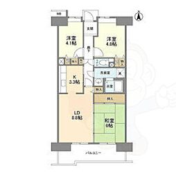 アーバンドエル八事石坂 3LDKの間取図画像