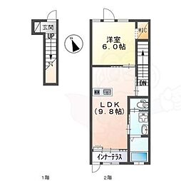 GNO.1四方良 1LDKの間取図画像