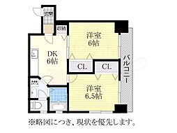 山田ビル 2DKの間取図画像