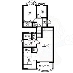 ヴィラ若葉台 3LDKの間取図画像