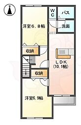 サニーヒルズ高根山 2LDKの間取図画像