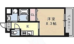プランセス新瑞橋 1Kの間取図画像