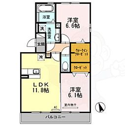 イモービリアーレタンタン2 2LDKの間取図画像