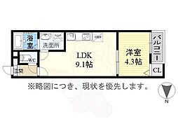 luce 1Kの間取図画像