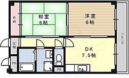 アベニュー泉 2DKの間取図画像