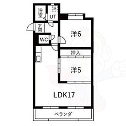 グリーンハイツ名東 2LDKの間取図画像