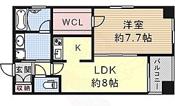 レインボーピア原 1DKの間取図画像