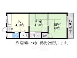 コーポ美芳 2Kの間取図画像