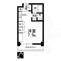 リッツィ本山 1Kの間取図画像